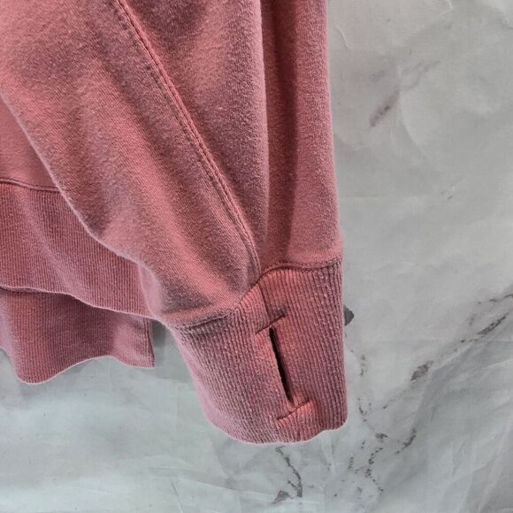 RLX Ralph Lauren Hoodie Women Medium Pink Pullover Sweatshirt Puffer Thumb Holes - Picture 4 of 11